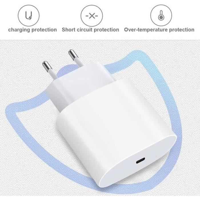 Carregador de parede rápido de 20 W - Apple - iPhone 15 - USB-C - Branco - Compatível com a série iPhone 15