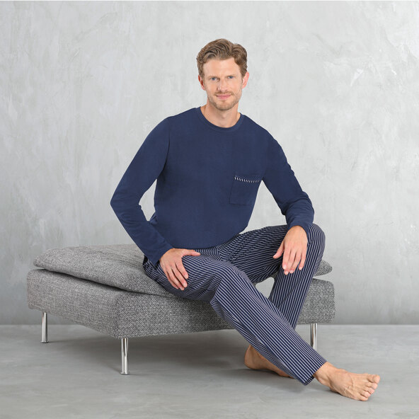 Pánské zimní pyžamo, tmavě modré