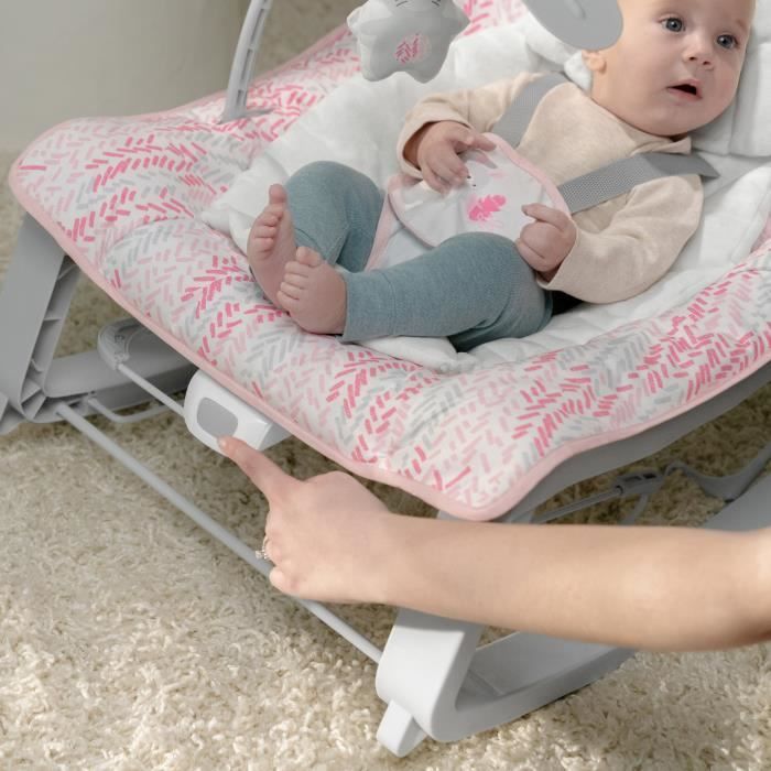 INGENUITY Keep Cozy 3-in-1 Convertible Baby Rocking Bouncer - Lily - 3 Posities: Afneembare speelboog met pluche speeltjes, tot 18 kg