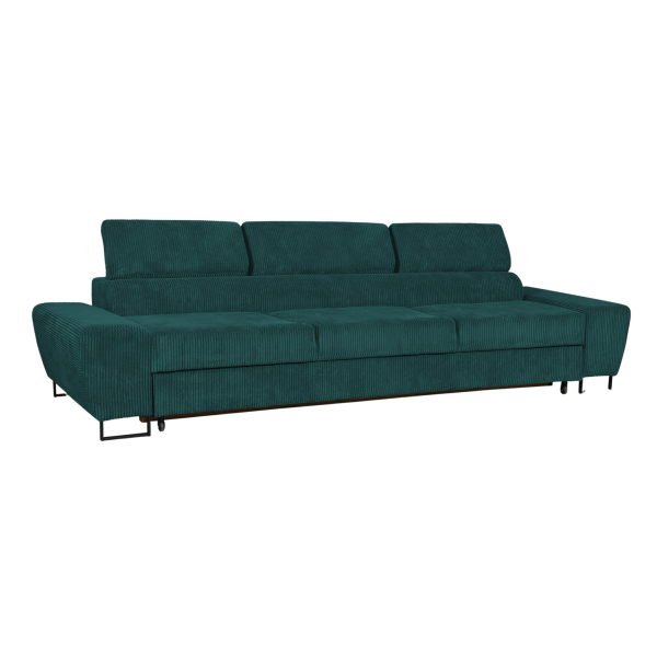 Sofa kanapa 3 os rozkładana z f. spania Savio Family meble zielony sztruks