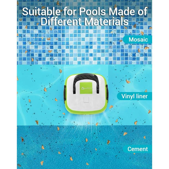 Robot de Piscine Sans Fil Osprey 200, Nettoyage Automatique 50 min, Filtration 180 microns, Batterie Rechargeable, Compatible...