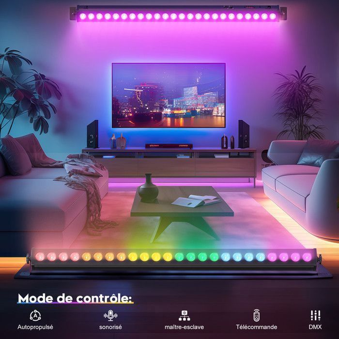 UKING 24 RGB LED's 24 x 3W, 3-in-1 DJ Moving Head podiumverlichting voor shows, entertainmentlocaties en discotheken (2 stuks)