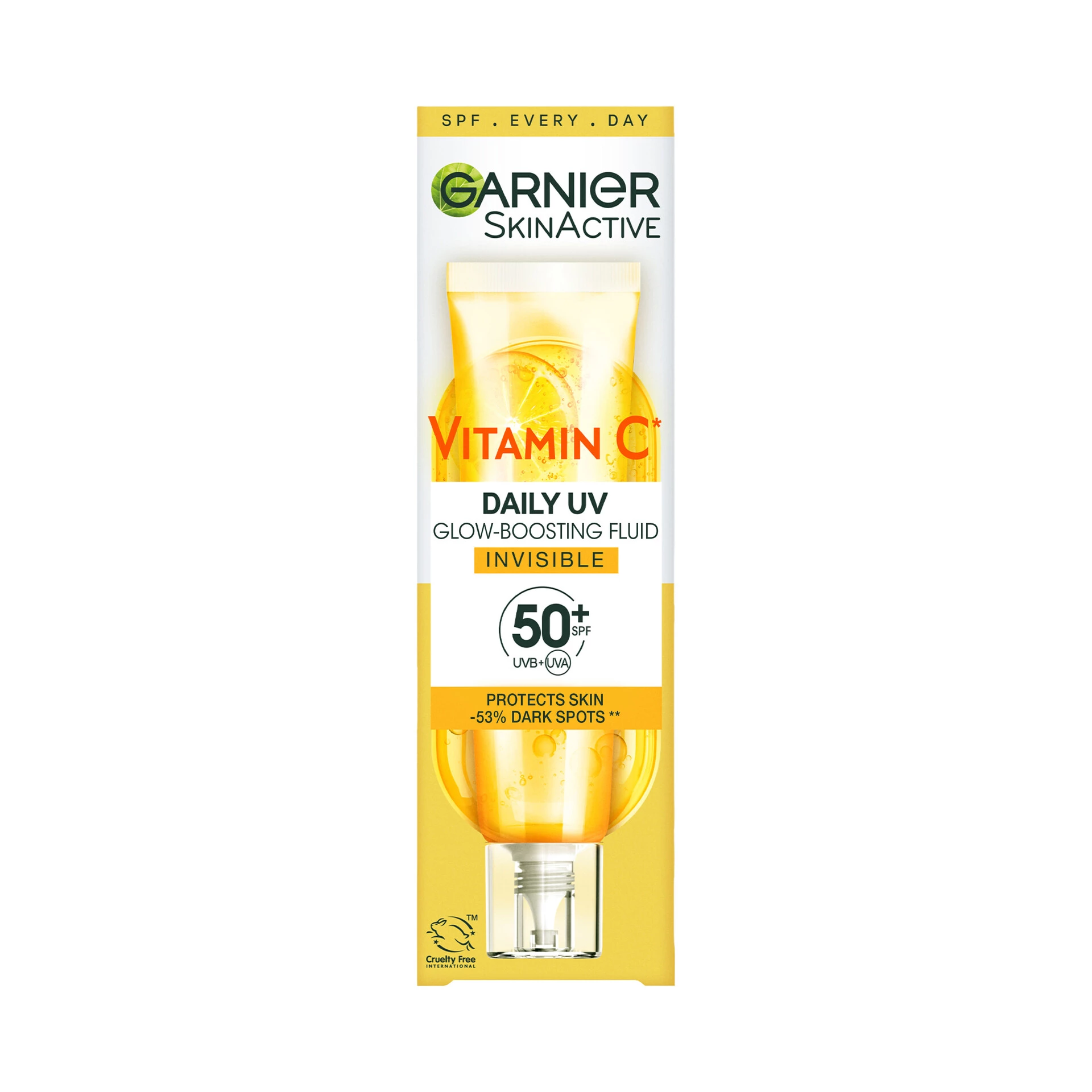 Skin Active витамин Ц осветљавајући дневни флуид са УВ СПФ50+ невидљивим ефектом - Garnier