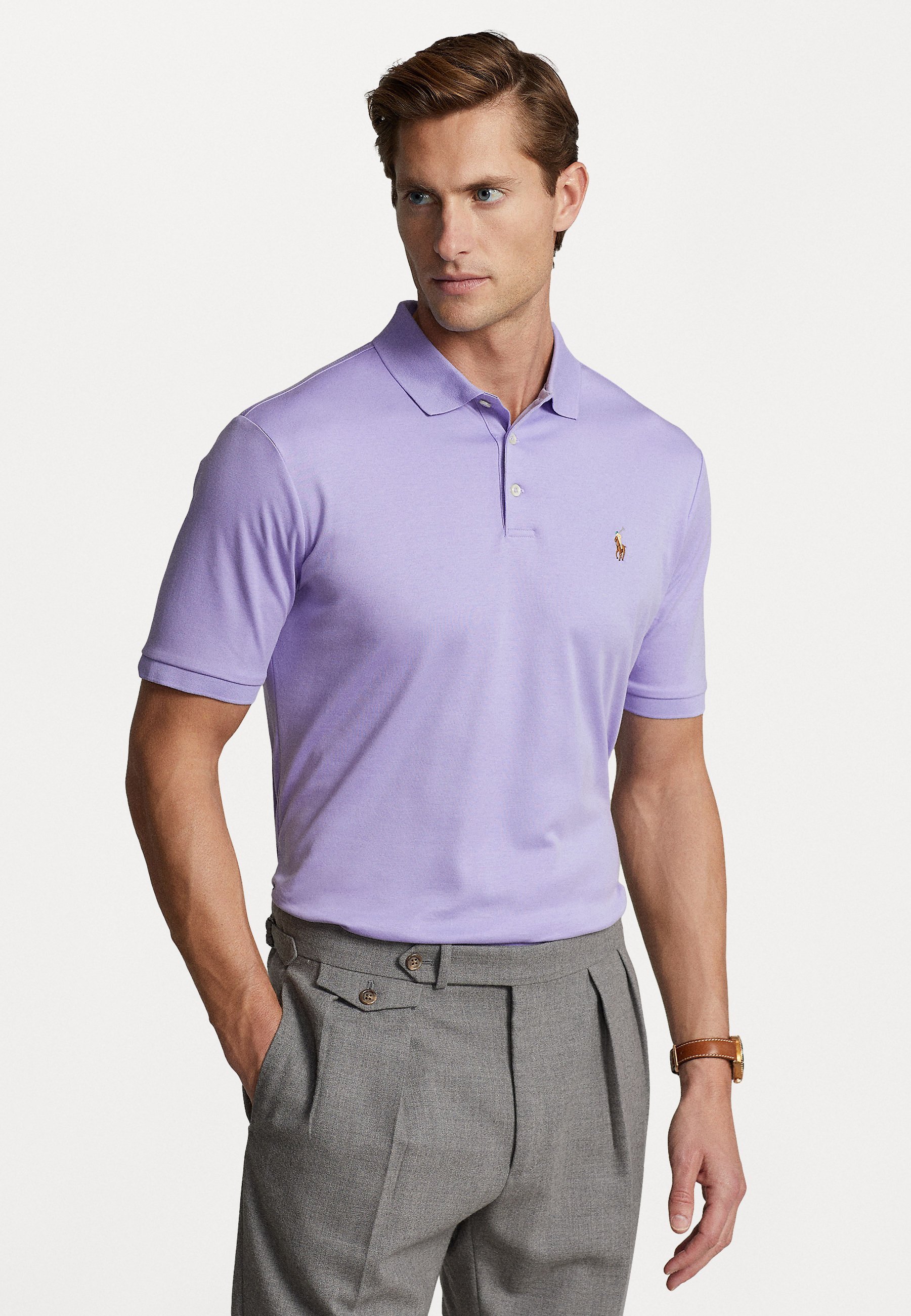 Polo Ralph Lauren CUSTOM SLIM FIT POLO SHIRT IN MORBIDO COTONE - Polo shirt - azzurro lavanda