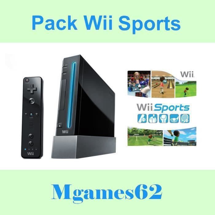 Console Wii Nintendo - Noir - Wii Sports Pack - Sans fil - Adaptateur secteur - Collector
