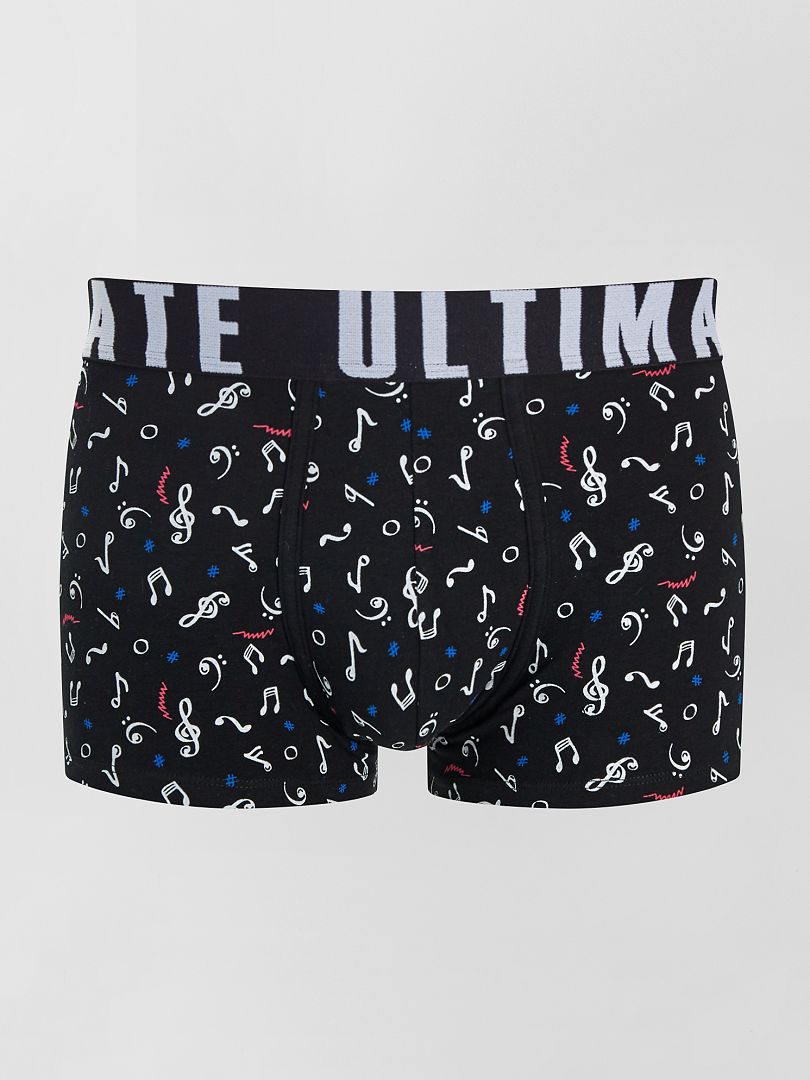 Set van 3 boxershorts met patroon - ZWART