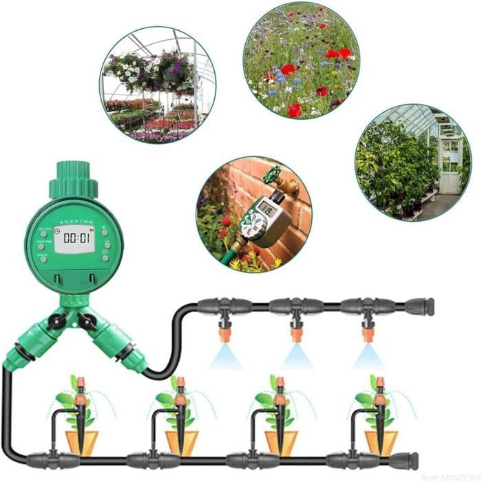Temporizador de riego automático, programador de riego para jardín, balcón, patio y sistema de riego de plantas.