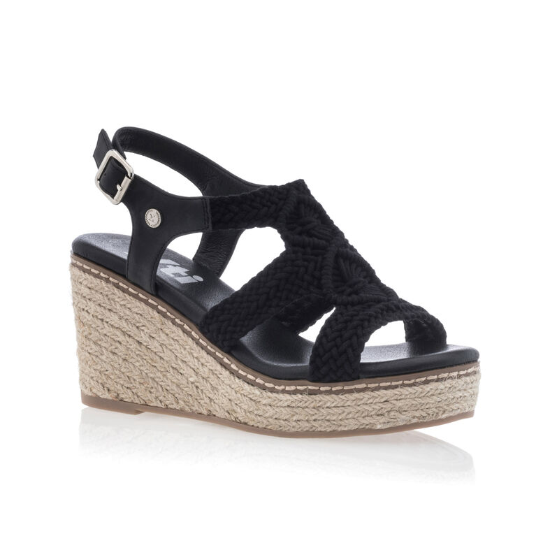 Dámské černé espadrilky s lanovou podrážkou