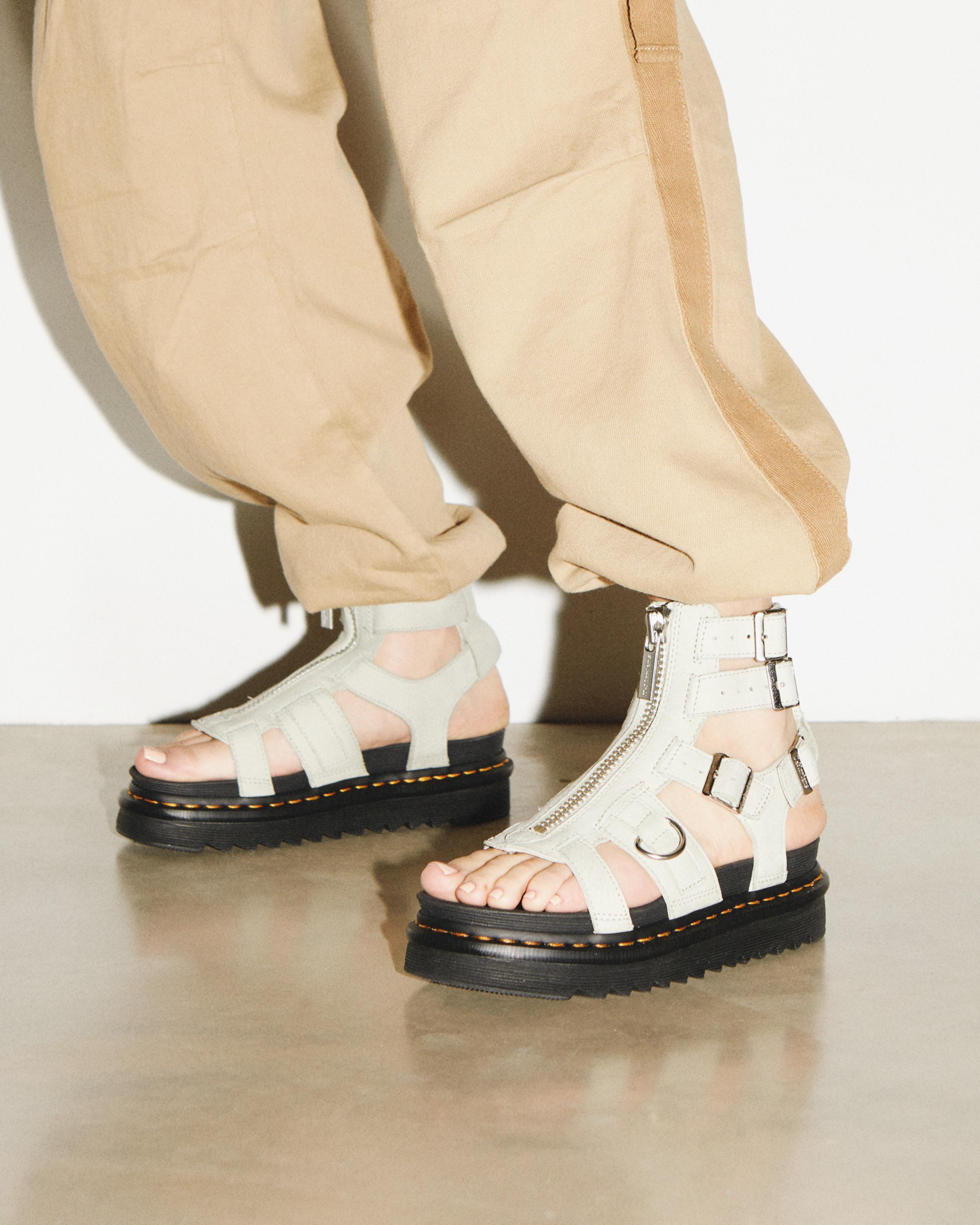 Olson Tumbled Nubuck Leder Gladiatorsandalen mit Reißverschluss