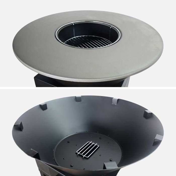 Brasero barbecue Ø81,5cm avec grille de cuisson et espace de rangement MOMBACHO