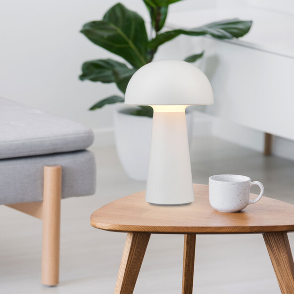 Lennon LED battery-powered table lamp, white