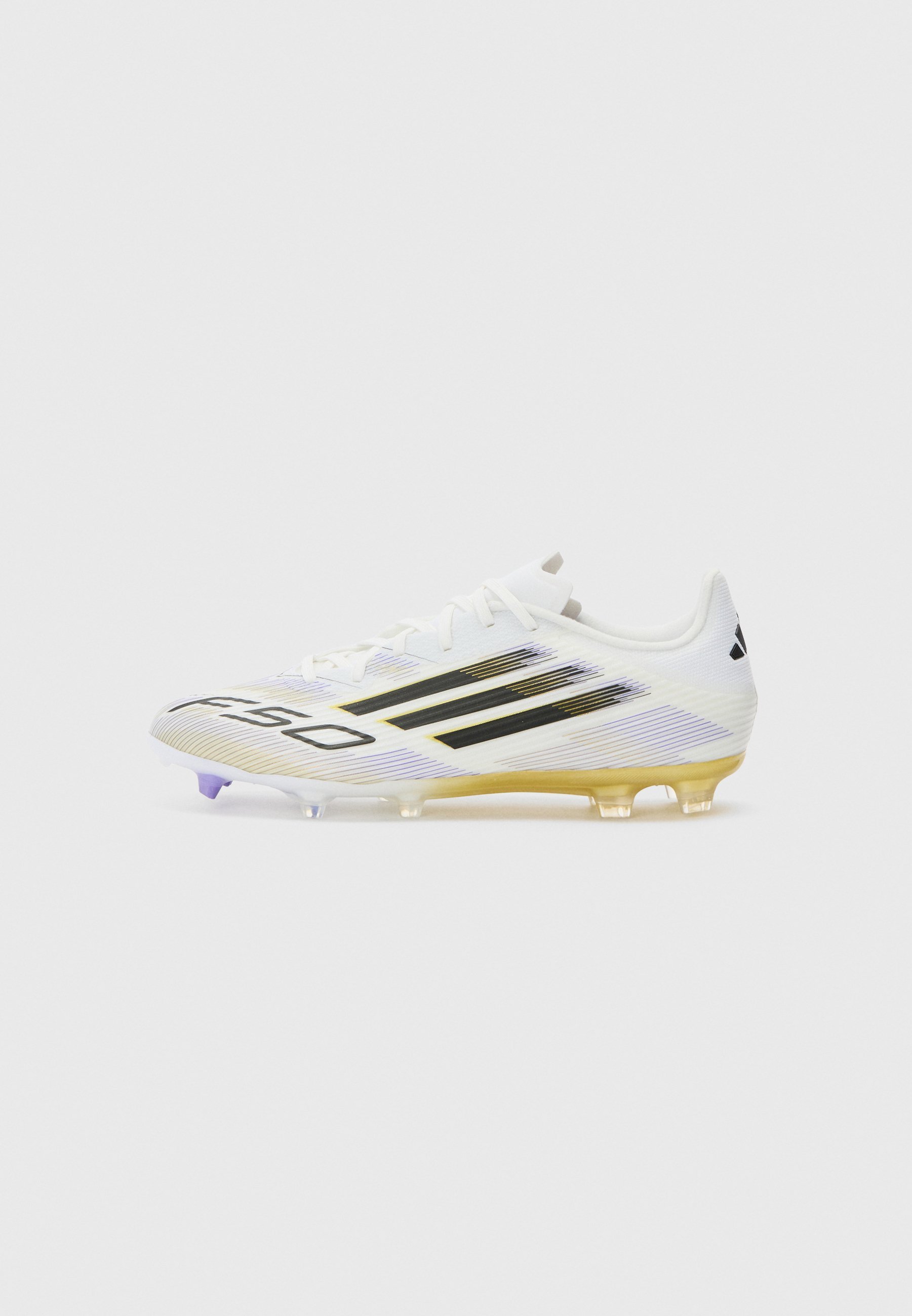 adidas Performance F50 LEAGUE FG/MG - Voetbalschoenen voor stevige ondergrond - wit/core black/goudkleurig