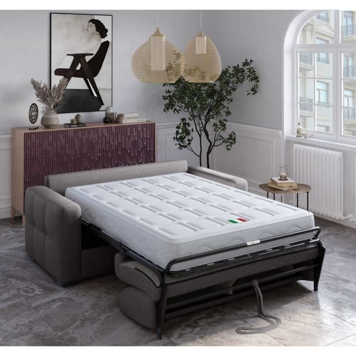 Express convertible sofa - 3-seater - EUREKA - Como 22 Graphite fabric - 200 x 102 x 95 cm