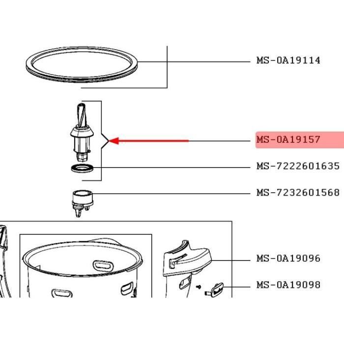 Vervangende aandrijfas met afdichting - Moulinex - ref. MS-0A19157