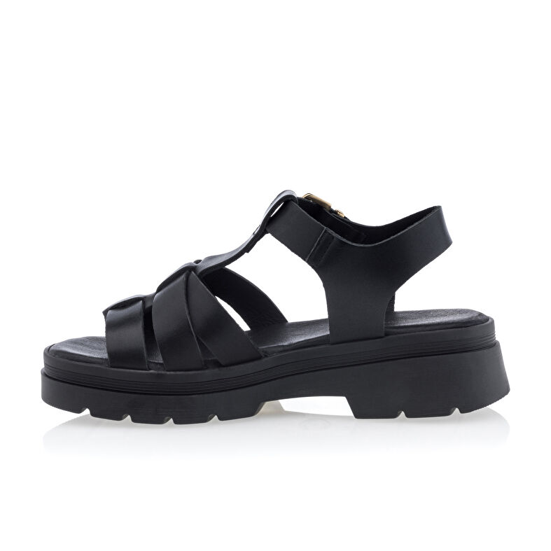 Sandalias negras para mujer / Zapatos de punta abierta