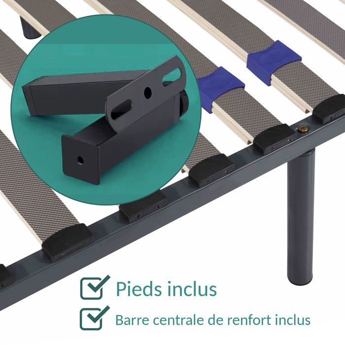 Essential 160x200cm Bed Base | Durable and Comfortable | Poplar Slats | Quick and Easy Assembly