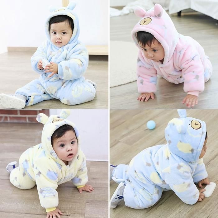 Pijama FUNMOON para bebé niña y niño, nuevo y cálido mono de invierno para recién nacidos de 3 a 12 meses - Azul