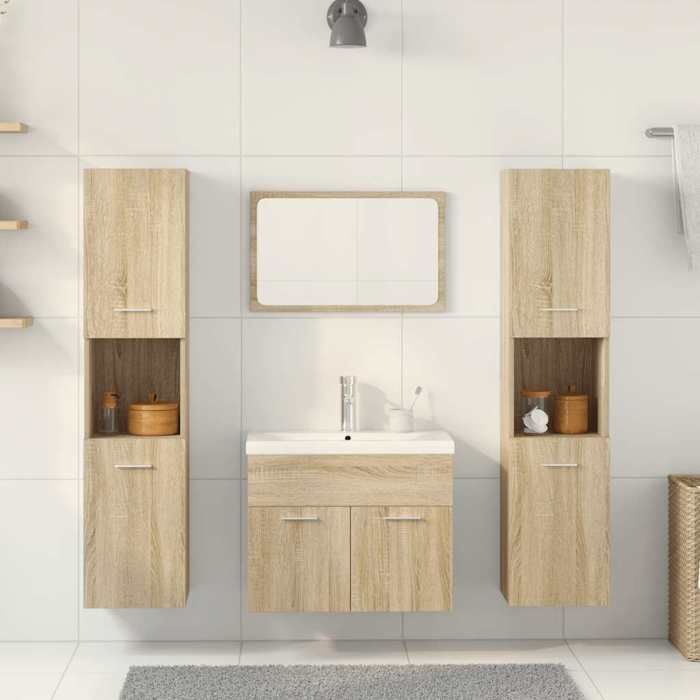 vidaXL 5-piece bathroom furniture set, Sonoma oak, 3325030