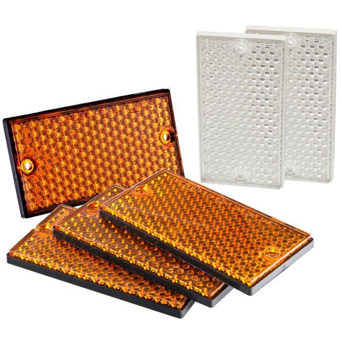 Reflector rectangular de 105x54 mm, 6 unidades