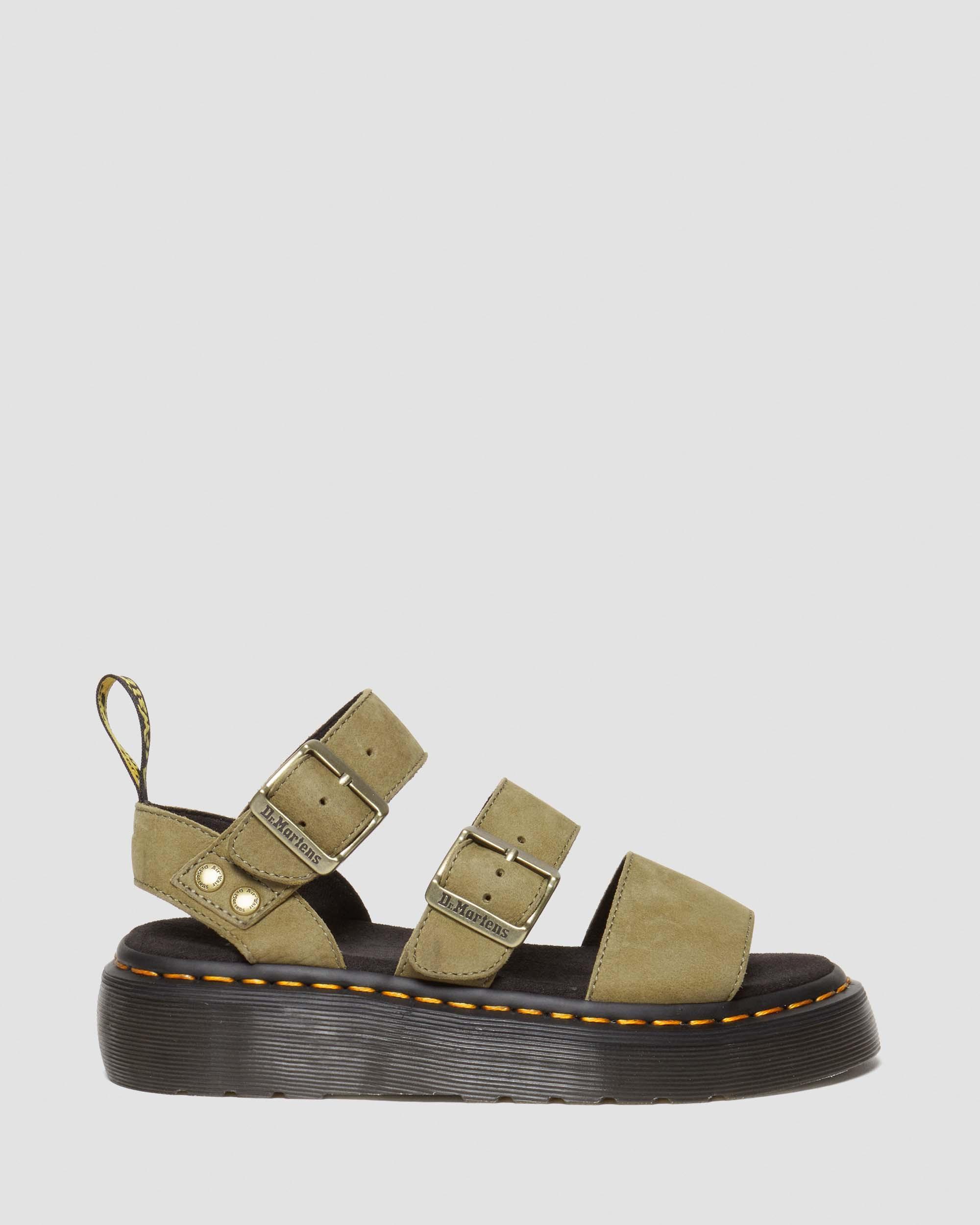 Gryphon Tumbled Nubuck Leder Plateausandalen