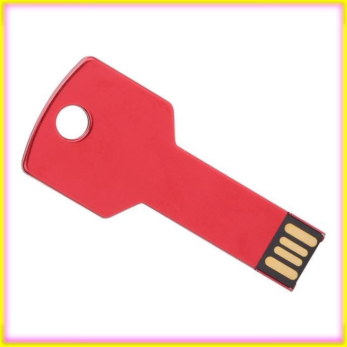Memoria USB Keenso de 16 GB, de aleación de aluminio rojo con forma de llave, para proyectores de sonido y vídeo.