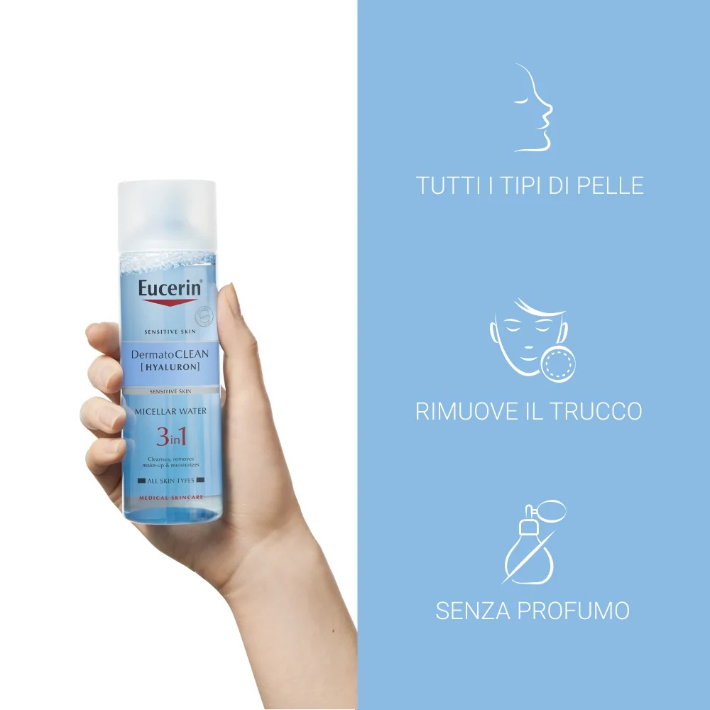 EUCERIN Eucerin DermatoClean Hyaluron 3in1 mitsellaarvesi 200 ml kõikidele nahatüüpidele