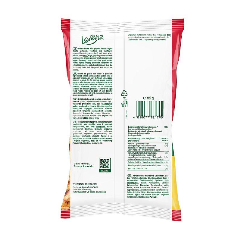 Palomitas de maíz 85 g, pimentón