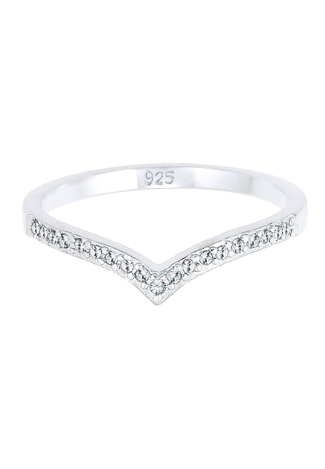Elli Forme V Géométrique Cristaux 925 Argent