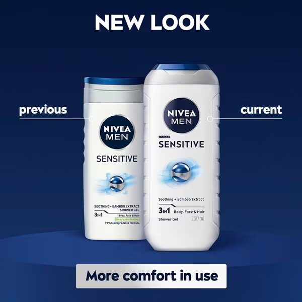 NIVEA Men Sensitive 3-v-1 gel za prhanje<br>250 ml - Občutljiva koža