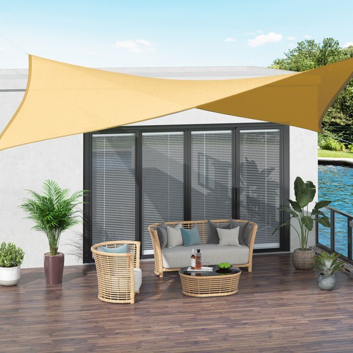 Outsunny - shade sail - HDPE - 300x400cm - Sand