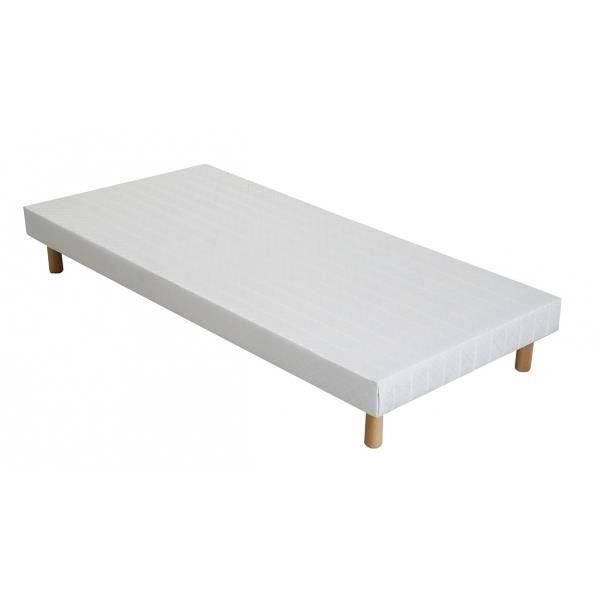 Base de cama estofada - UMBERTO RAVELLI - 90 x 200 cm - 11 ripas de madeira maciça - Pés incluídos