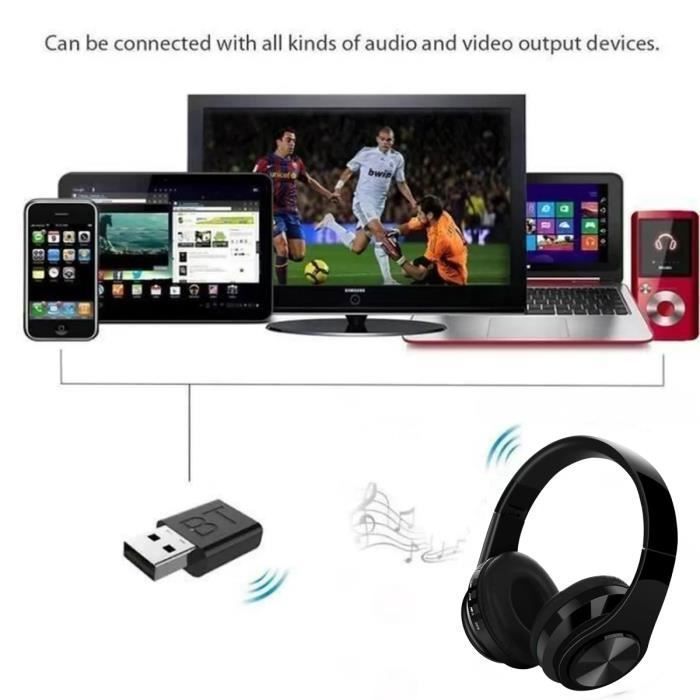 Langattomat TV-kuulokkeet - NOBRAND - Bluetooth - Syvä basso - HiFi-kuulokkeet - Musta