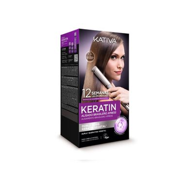 Kativa Keratin brasiliansk glatting Xpress-sett Profesjonell brasiliansk glatting 1 enhet 1 enhet