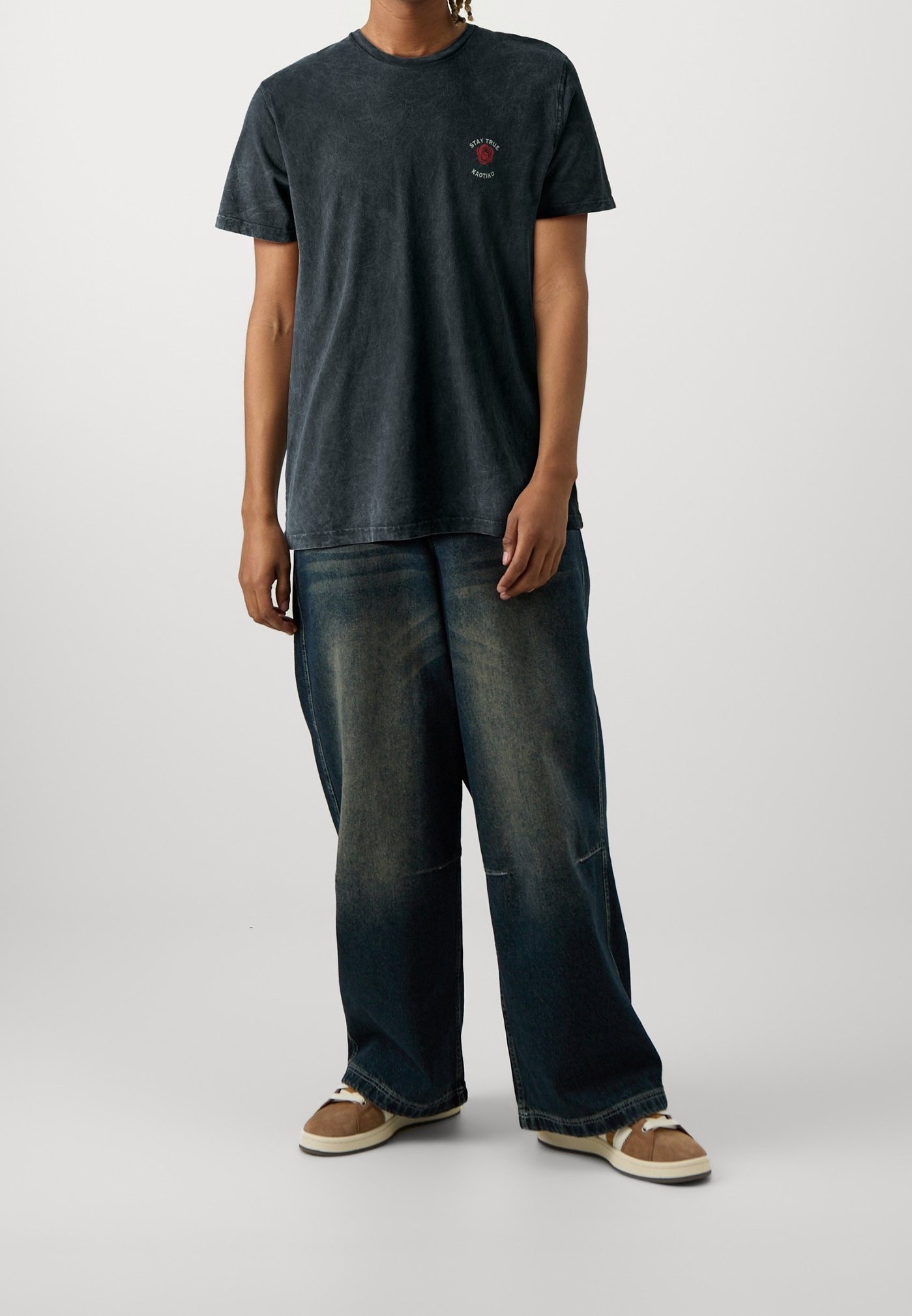 T-shirt met Kaotiko-print - zwart