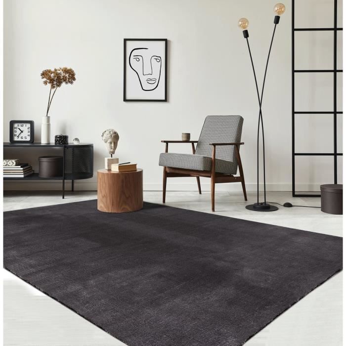 Tappeto per soggiorno - The Carpet Loft - Antracite - 240x340 cm - Pelo corto - Antiscivolo