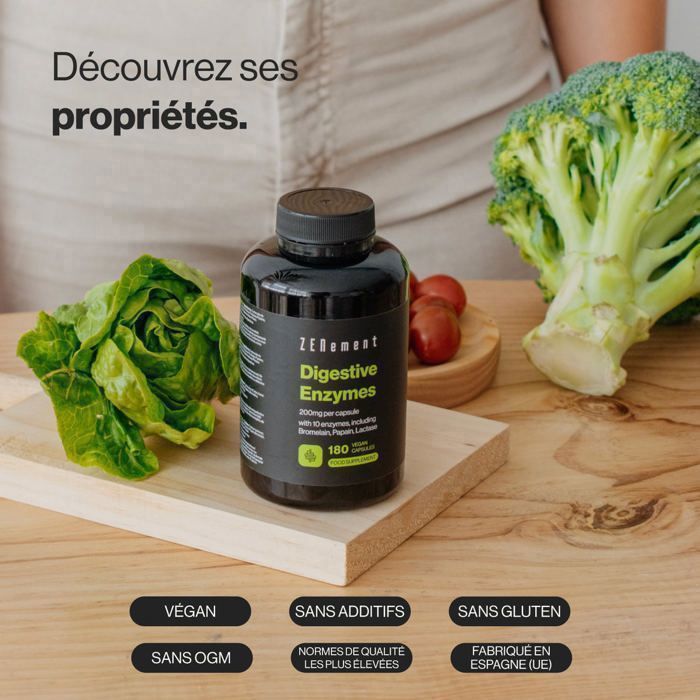 Enzimi digestivi 200 mg per capsula - 180 capsule vegane