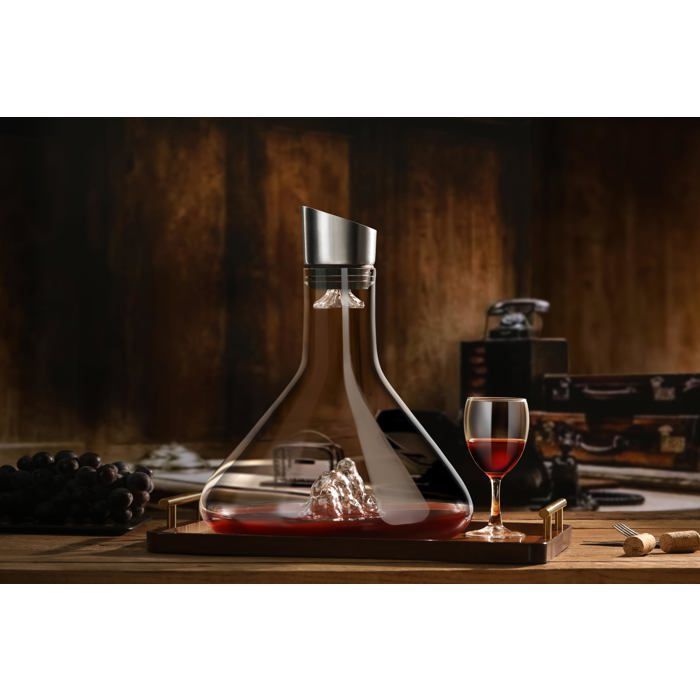 Decantador de vino tinto - Decantador Iceberg - Regalo ideal para amantes del vino tinto - Con filtro aireador - 1500 ml