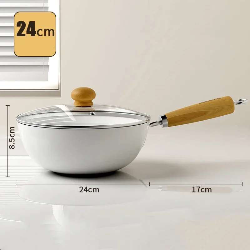 Poêle antiadhésive en céramique, poêle à frire, wok, poêle à steak, poêle à crêpes, compatible avec les plaques à induction, les cuisinières à gaz, casserole spéciale, antiadhésive