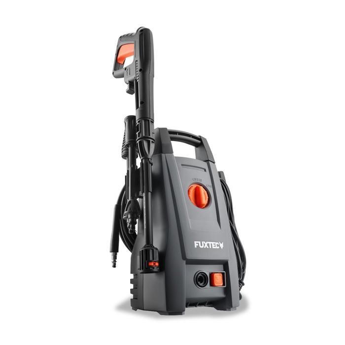 Hidrolimpiadora de alta presión FUXTEC FX HDR1400, 1400 W, 110 bar, 390 l/h, boquilla ajustable, manguera y pistola de alta presión.