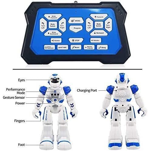 Robot telecomandato per bambini, robot RC programmabile per bambini con funzioni di ballo e canto, controller a infrarossi intelligente, giocattolo