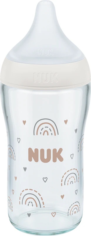 NUK „Perfect Match“ stiklinis buteliukas su temperatūros reguliavimu maitinimo buteliuku