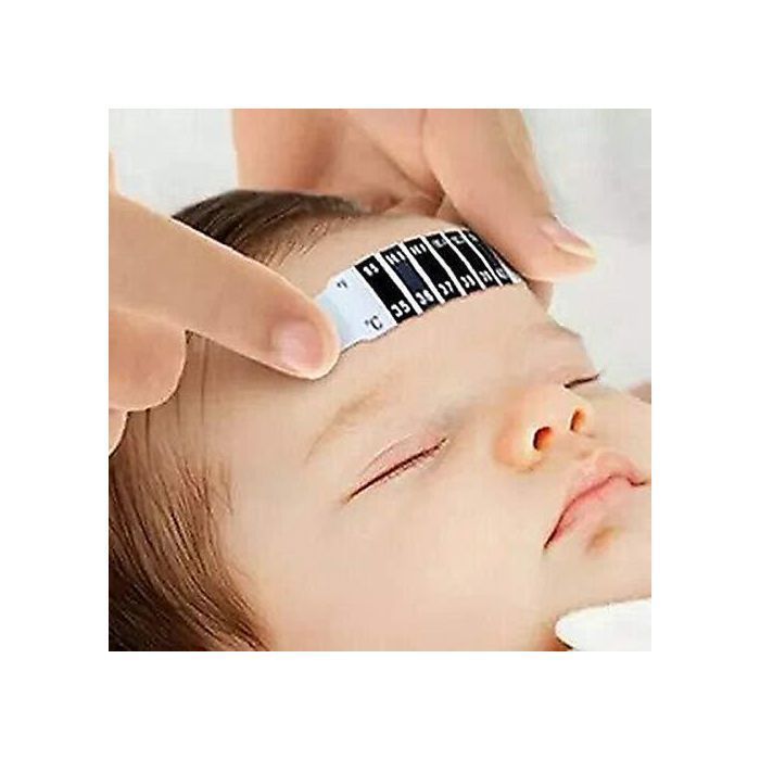Paquete de 10 tiras termométricas reutilizables y flexibles para la frente de bebés y niños, marca YYV.