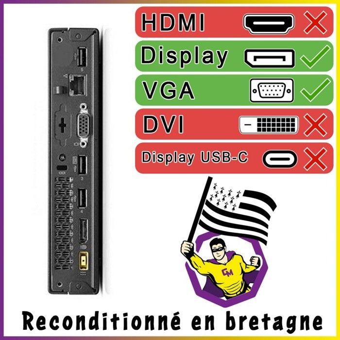 Lenovo M73 Ultra Mini PC Tiny USFF i3-4130T 8GB RAM 250GB HDD W10 Wifi
