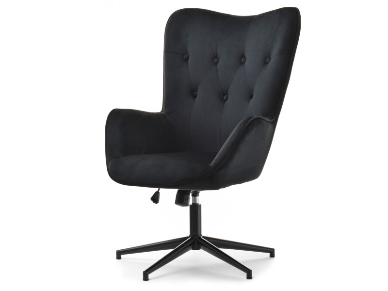 Czarny Welurowy Fotel Bujany Glamour Do Salonu