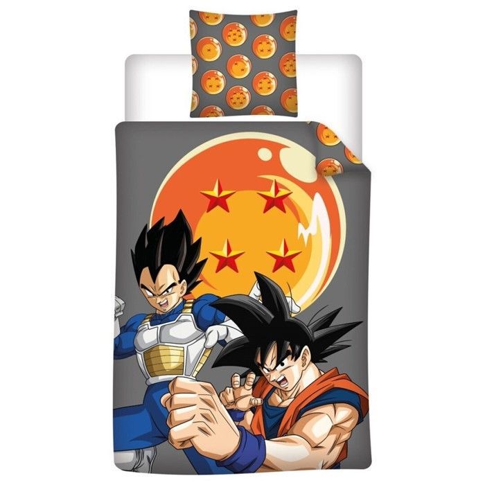 Juego de ropa de cama infantil - DRAGON BALL - Funda nórdica reversible 140x200 cm - Funda de almohada 65x65 cm - Oeko-Tex