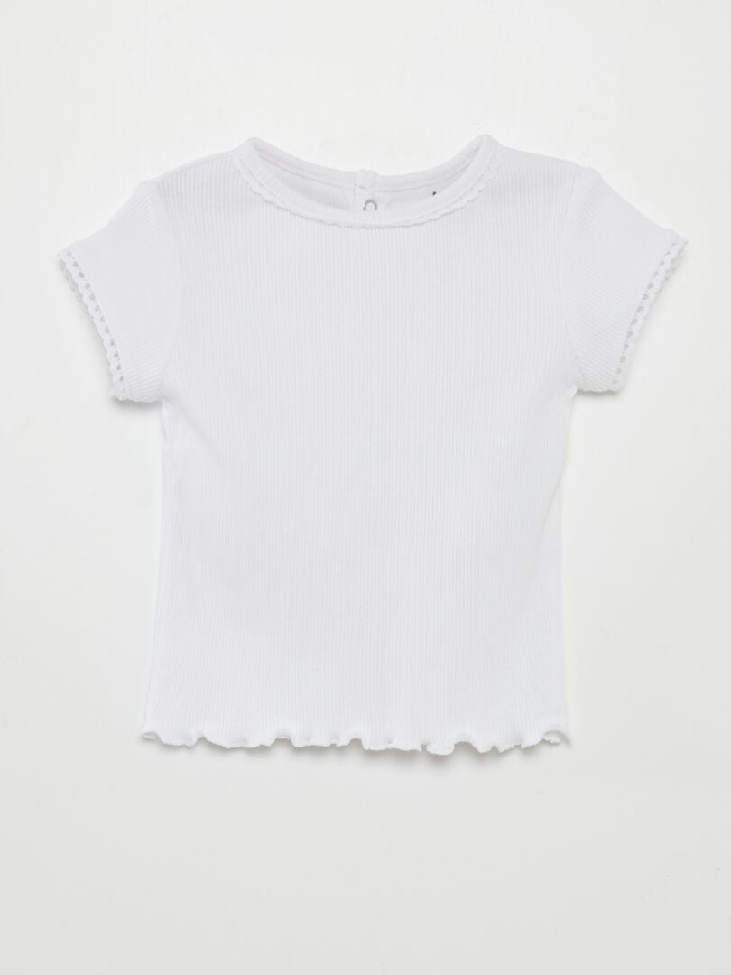 Camiseta canelada - branca