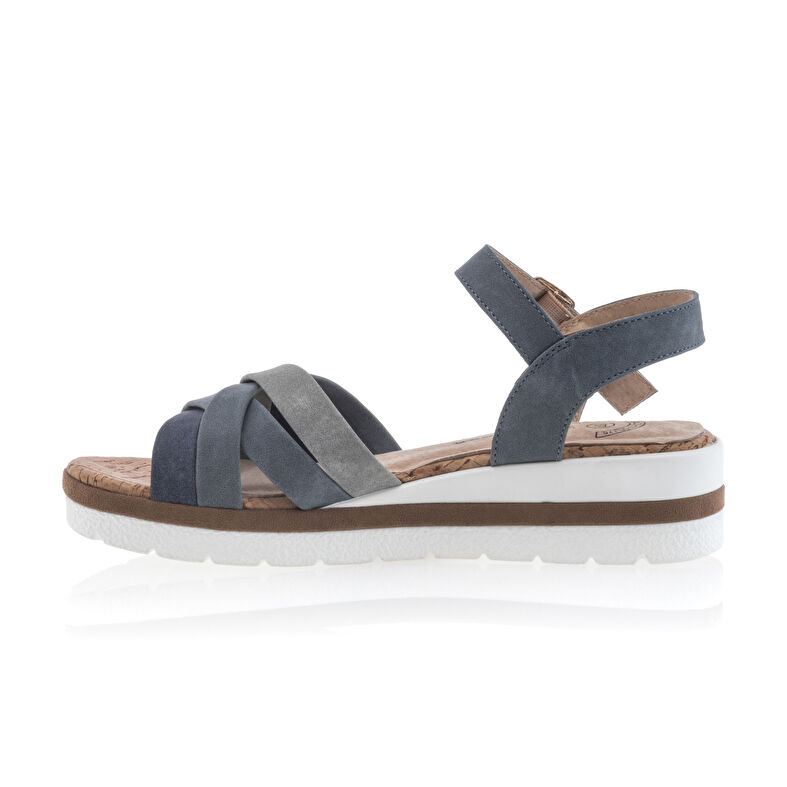 Blå sandaler / sko med åpen tå til dame