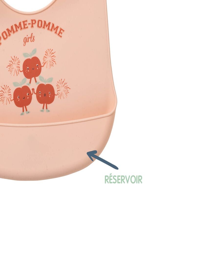 Babador infantil Pomme-pomme com bolso - ROSA