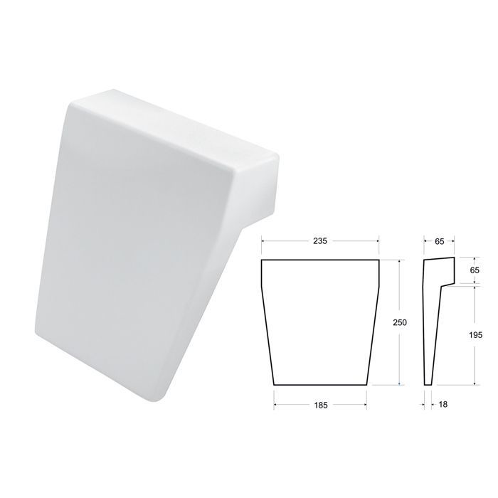 Hoekbad 130x85 Rechtsdraaiend + hoofdsteun + sifon + poten RIMA