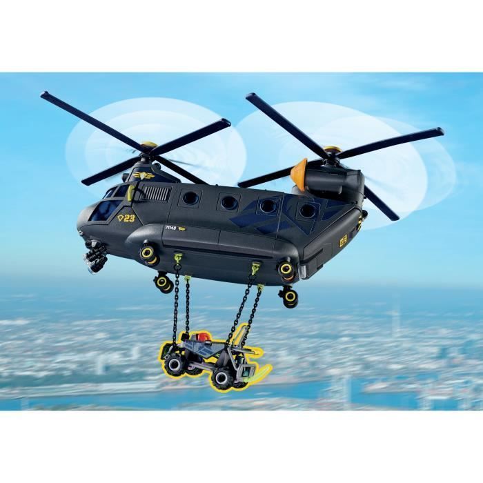 PLAYMOBIL 71149 Helicóptero de transporte de fuerzas especiales, Policía, Acción urbana, Unidad de élite, 117 piezas, A partir de 5 años